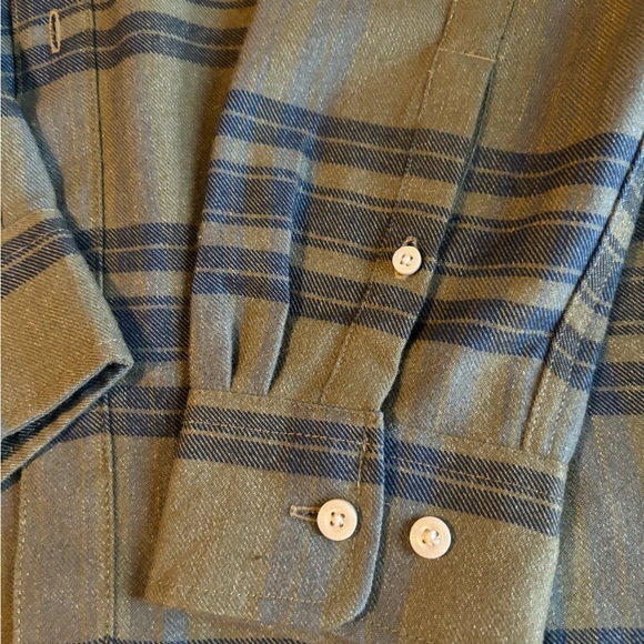 The North Face Olive and Navy Plaid Shirt - Picture 2 of 7